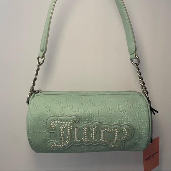 Juicy Couture String of Pearls Roll Bag Pastel Turquoise - Picture 1 of 5